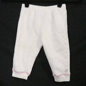 ROOTS 73 | 8.5 inch measured waist | White Sweatpants | Pink Roots Back *stains